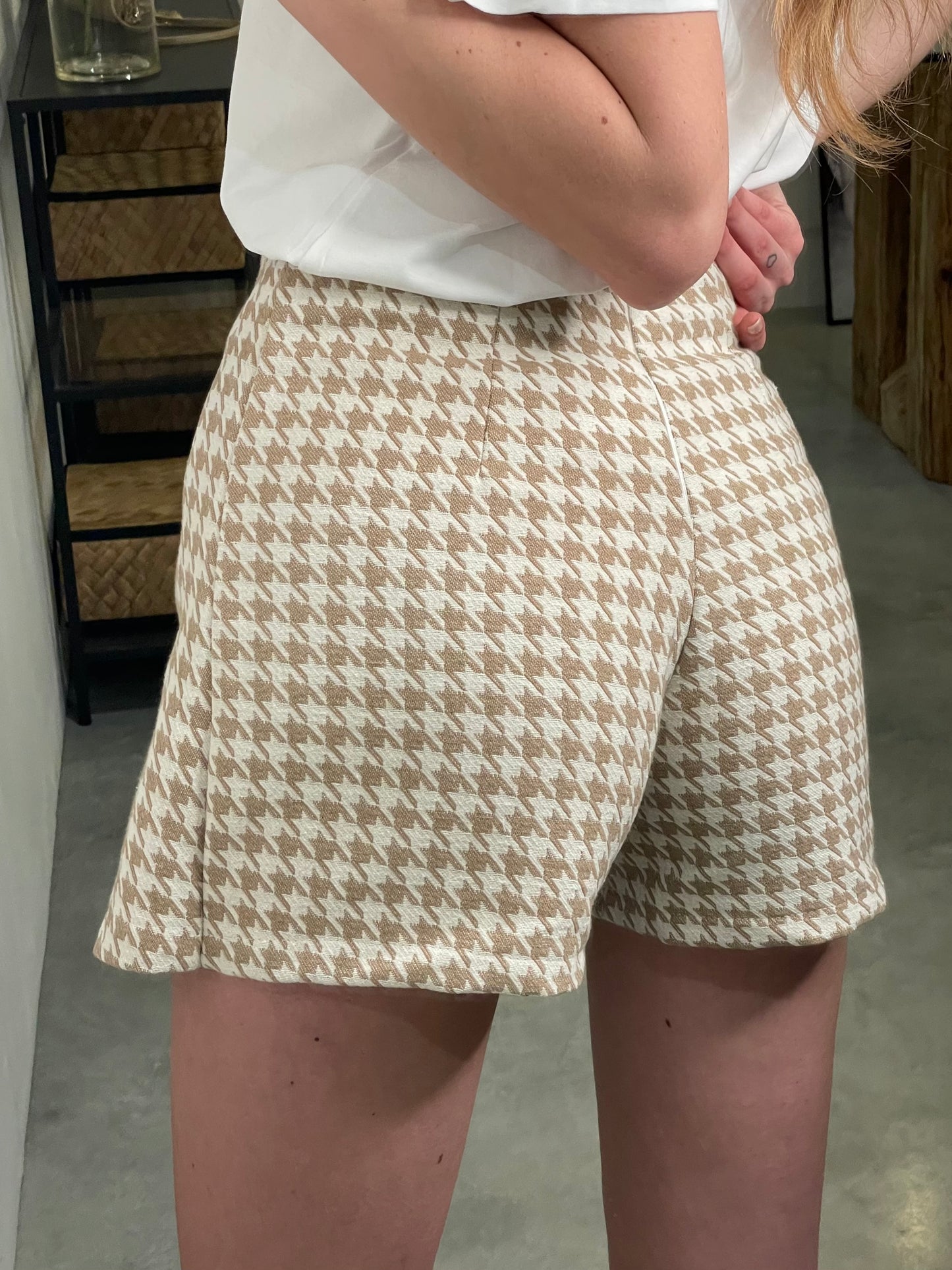 Shorts pied de poule cotone