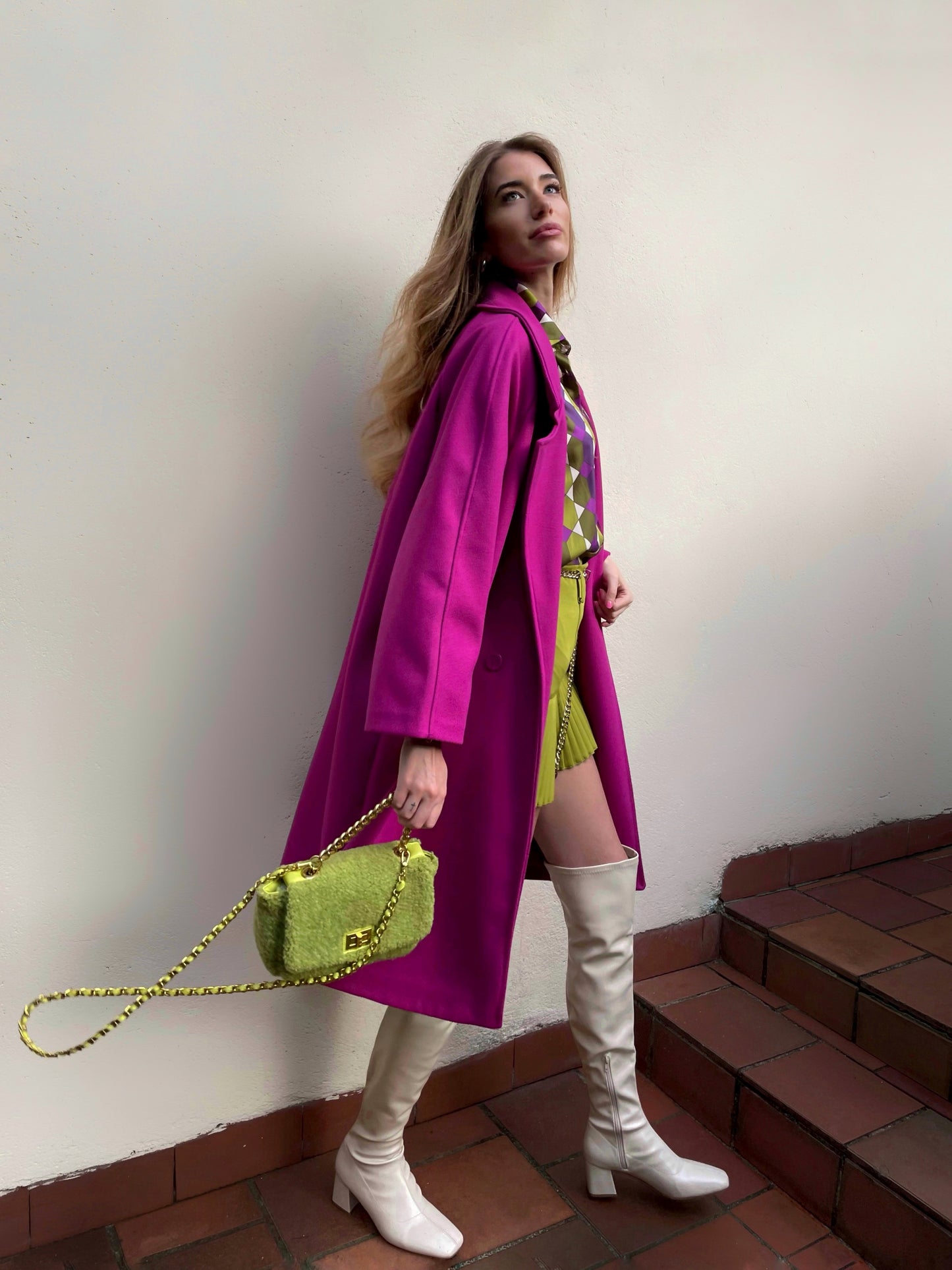 Cappotto Jade oversize magenta