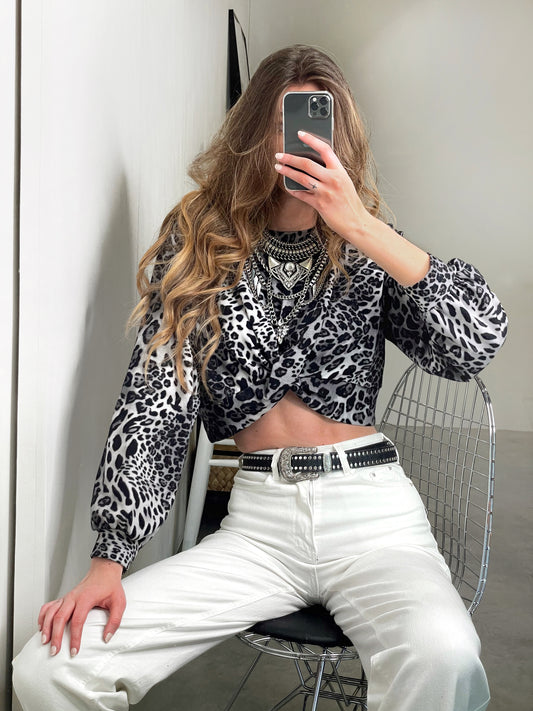 Crop top animalier