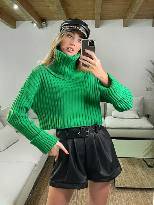 Maglione Rollneck verde