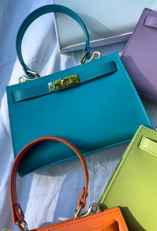 Borsa Louise turchese vera pelle