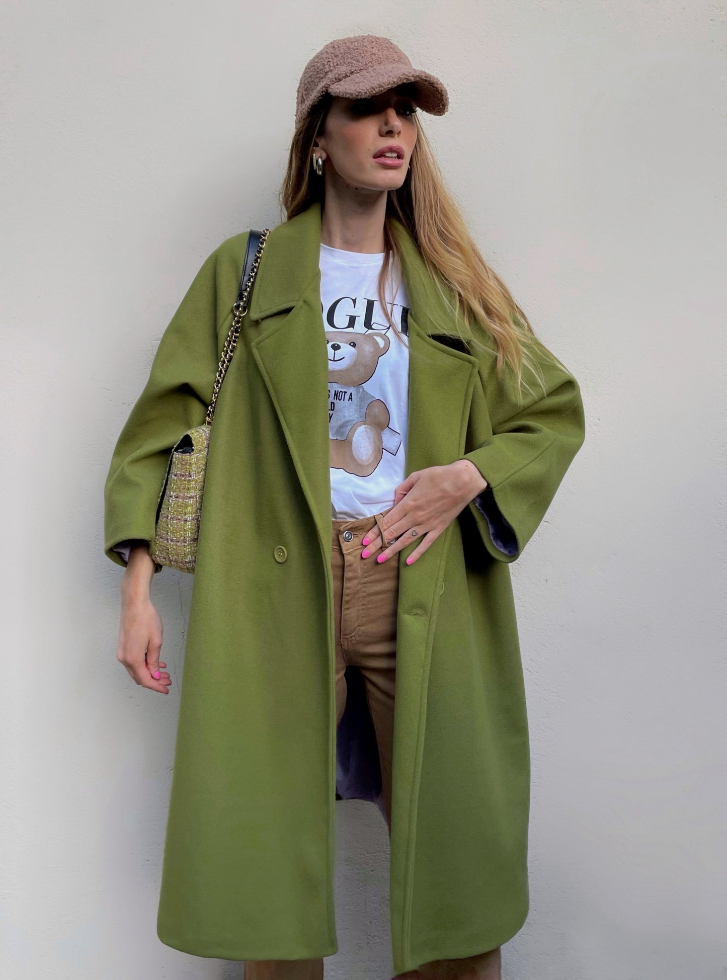 Cappotto Jade oversize pistacchio