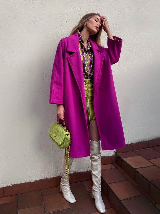 Cappotto Jade oversize magenta